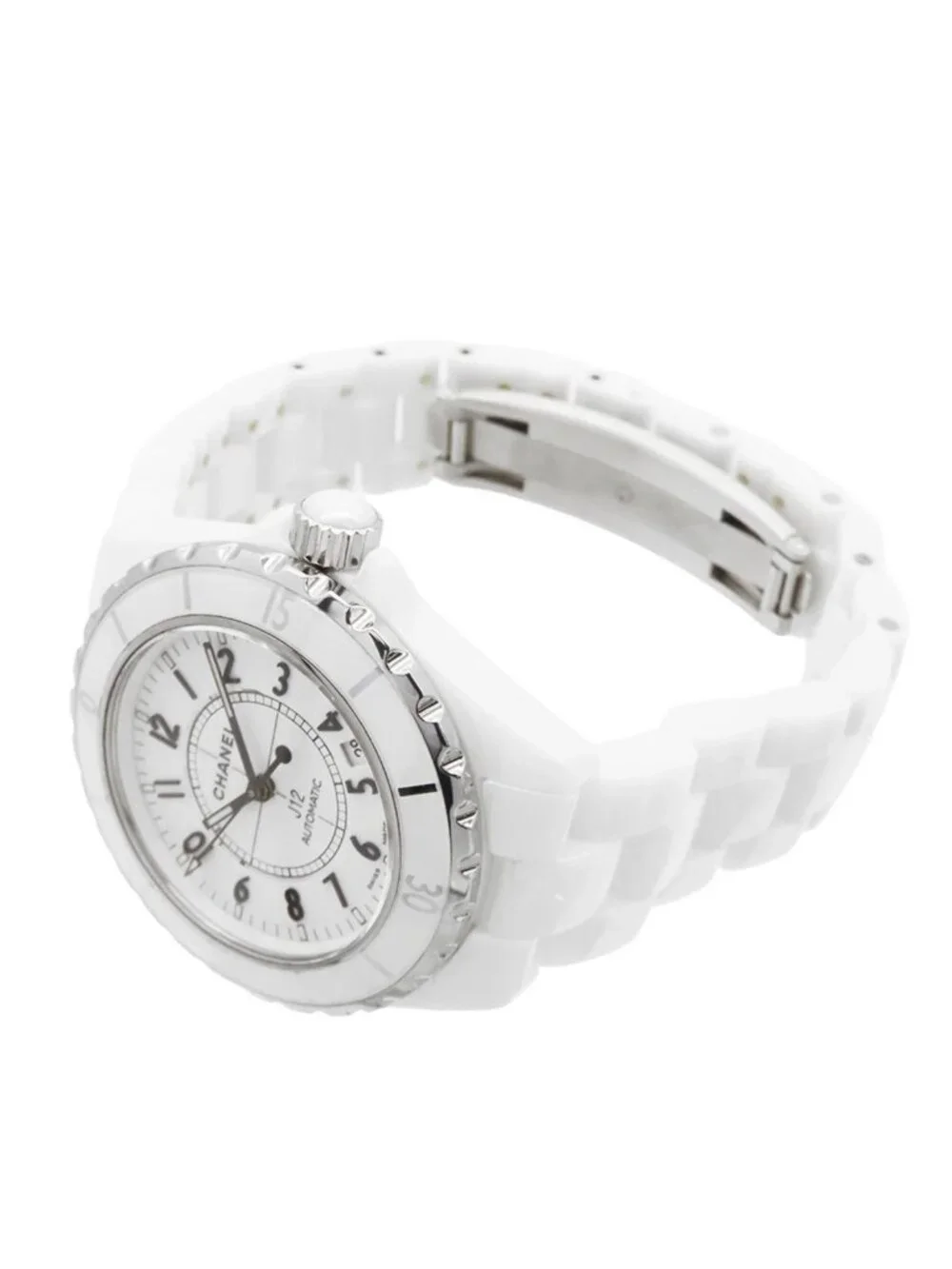 Chanel White SS Ceramic 38 Card Watch Automatic